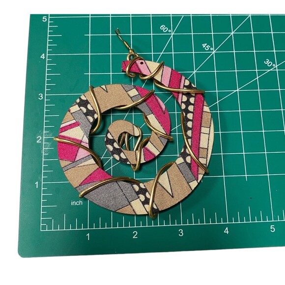 Statement earrings spiral colorful ethnic boho lightweight unique handmade - Picture 5 of 6